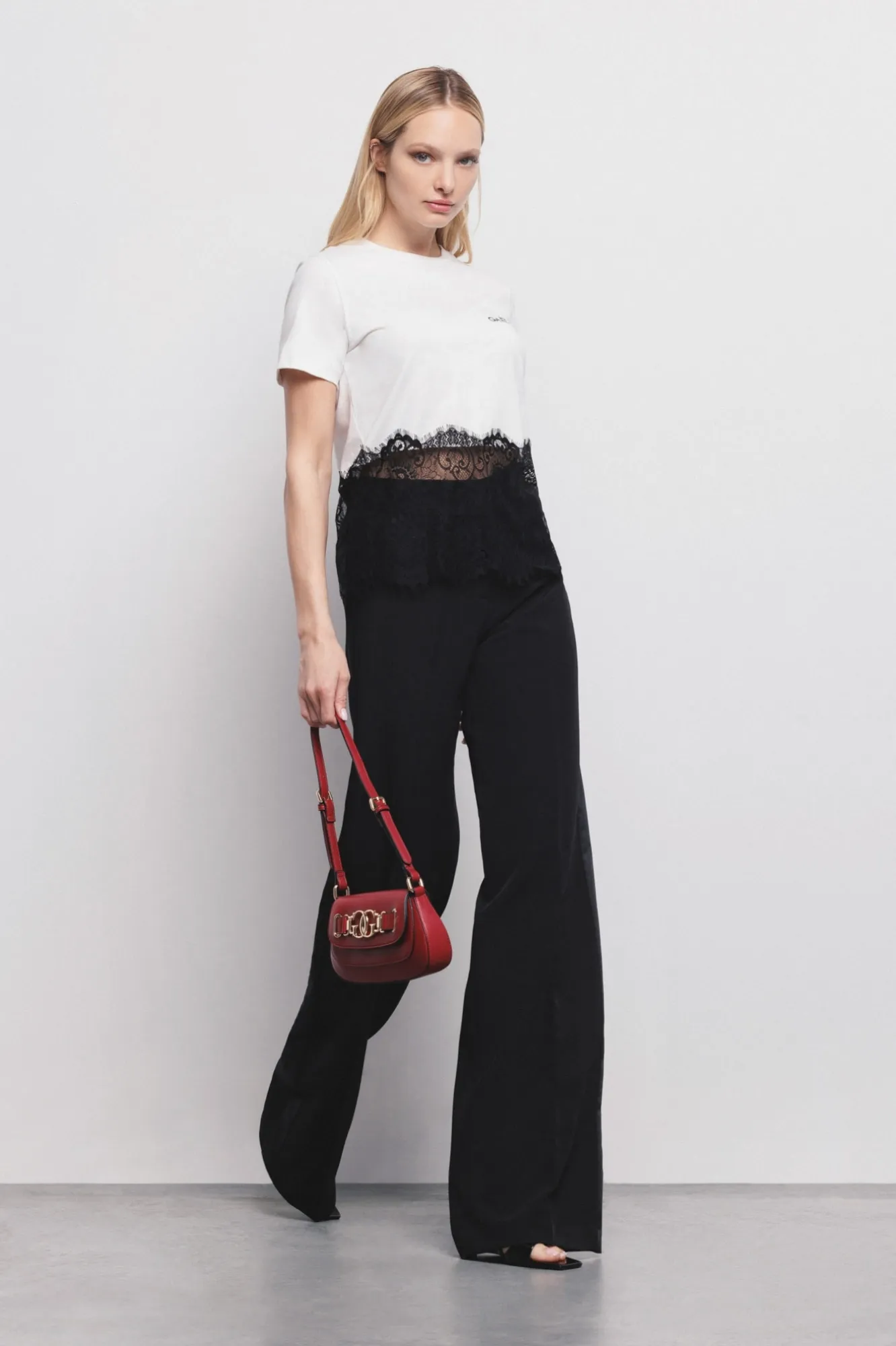Pantalone A Palazzo In Cady Nero - Gaëlle Paris
