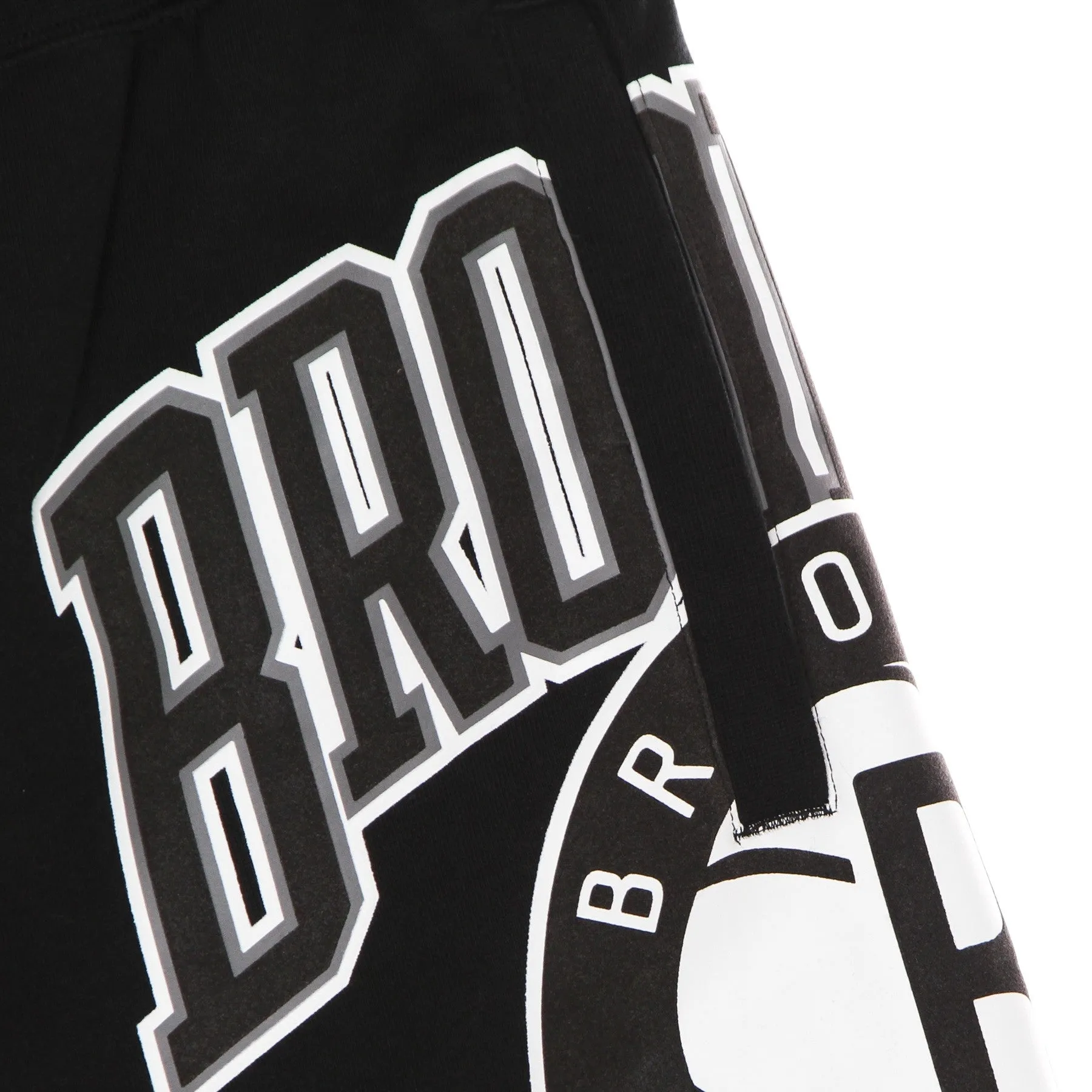 Pantalone Corto Tuta Uomo Nba Short Fleece Courtside 75 Bronet Black/black/white/white
