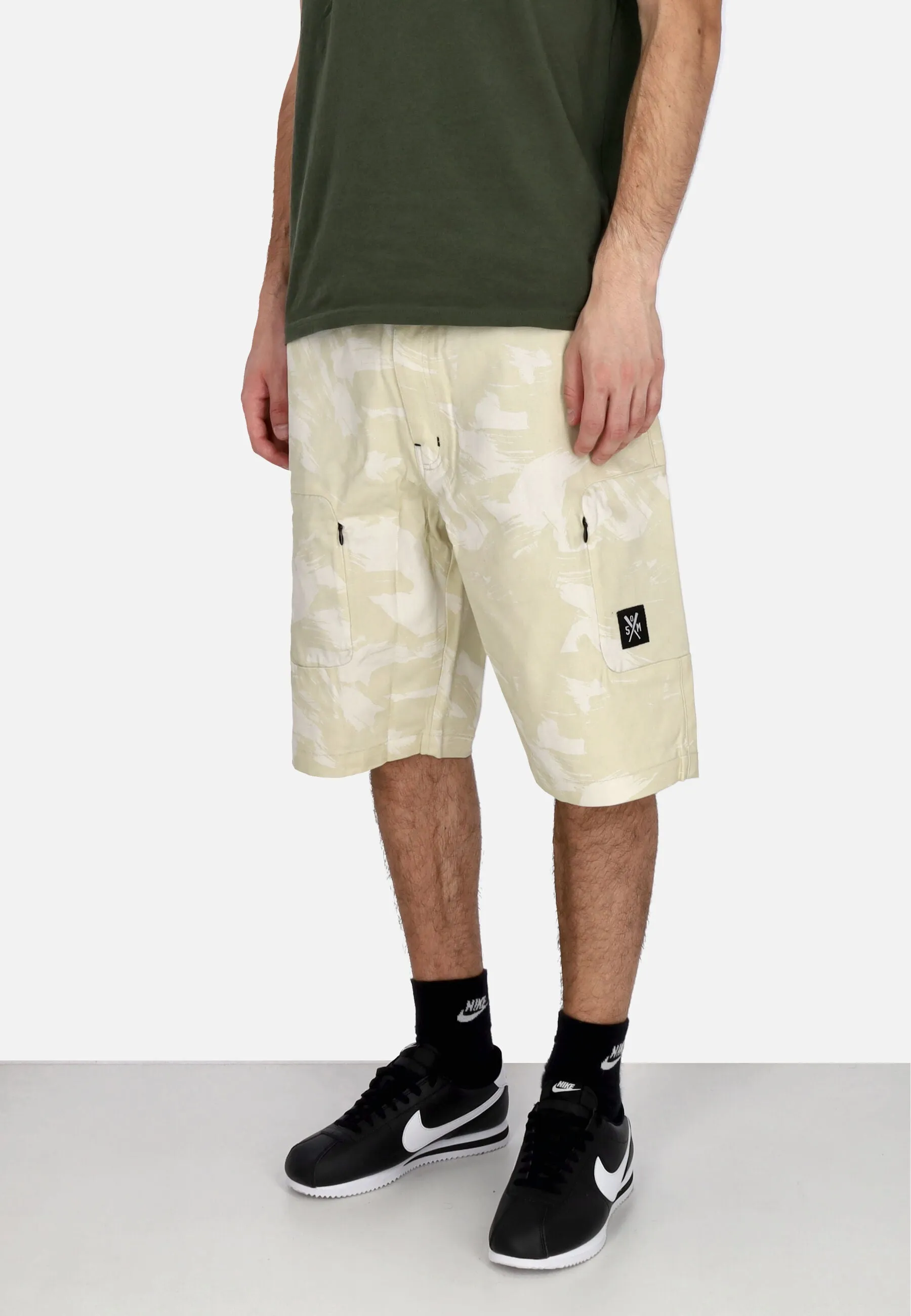 Pantalone Corto Uomo Hidden Cargo Shorts Off White/camo