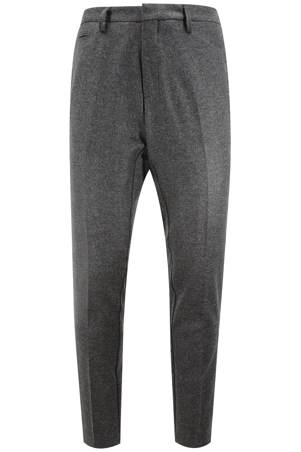   Pantalone in lana spigata grigia