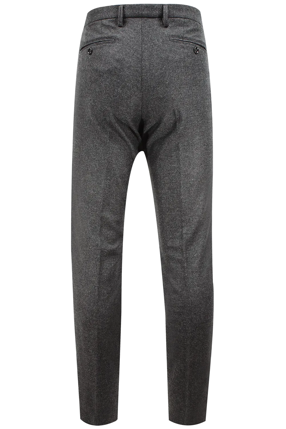   Pantalone in lana spigata grigia