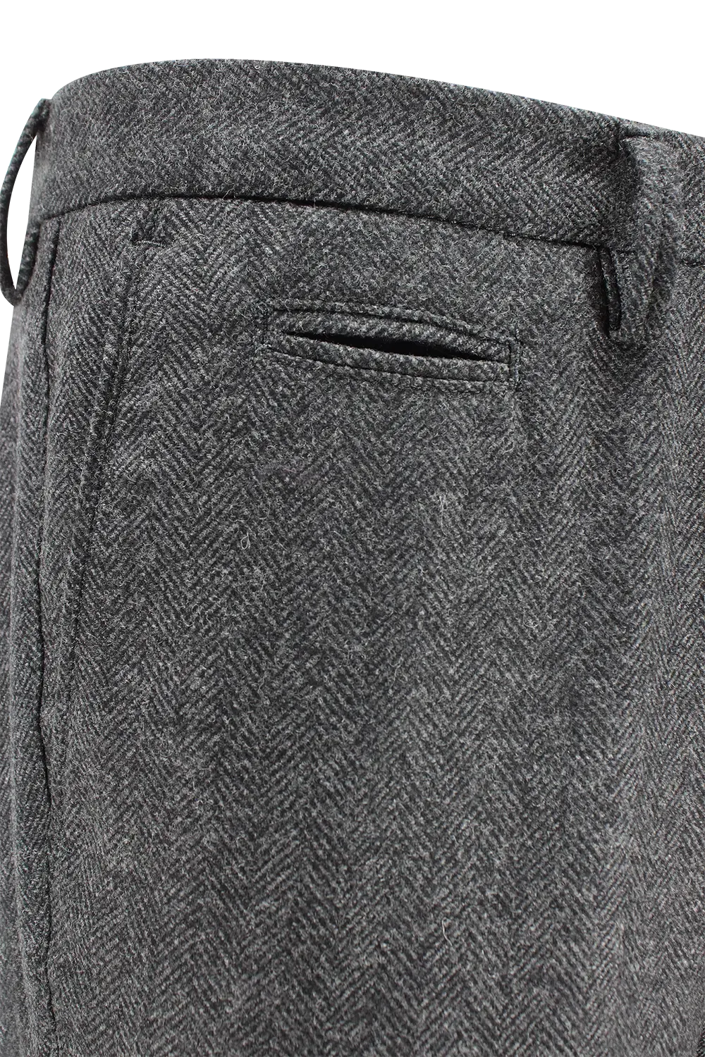   Pantalone in lana spigata grigia
