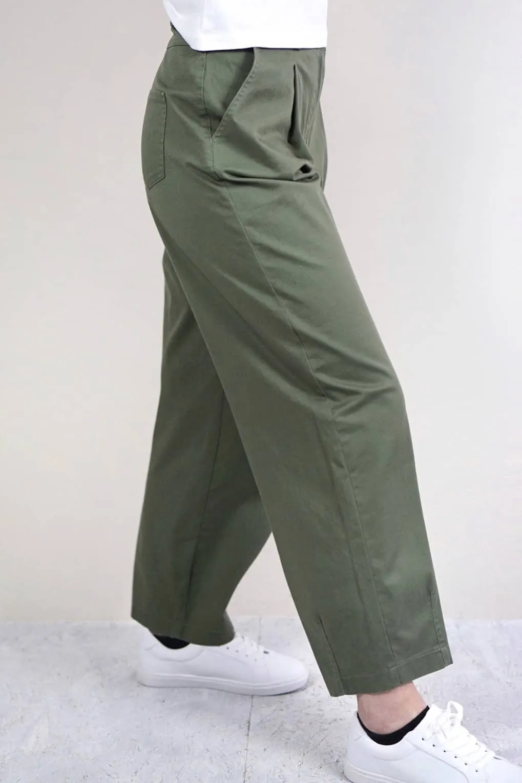 Pantaloni verdi paperbag in cotone | Cristina Gavioli