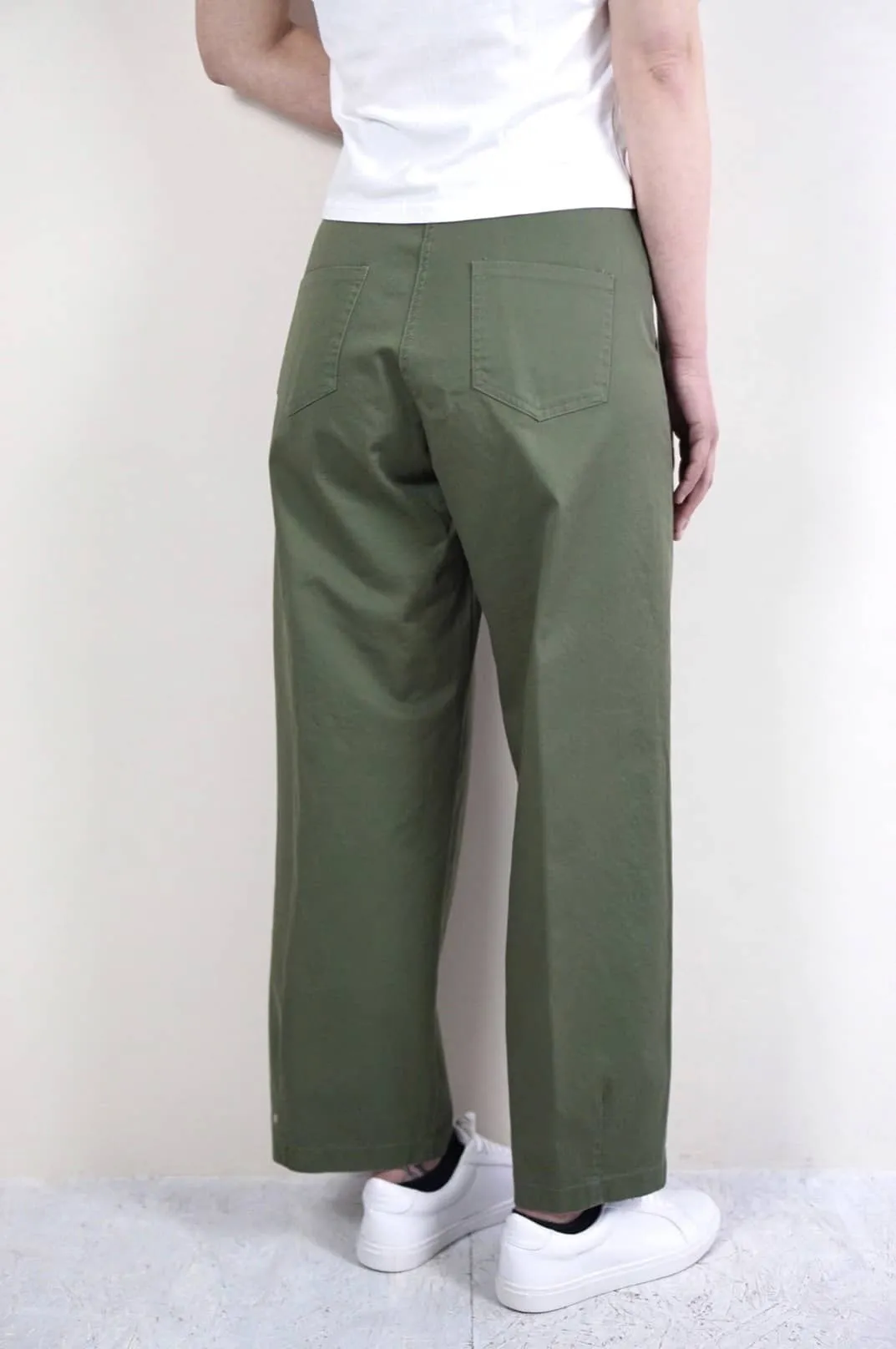 Pantaloni verdi paperbag in cotone | Cristina Gavioli