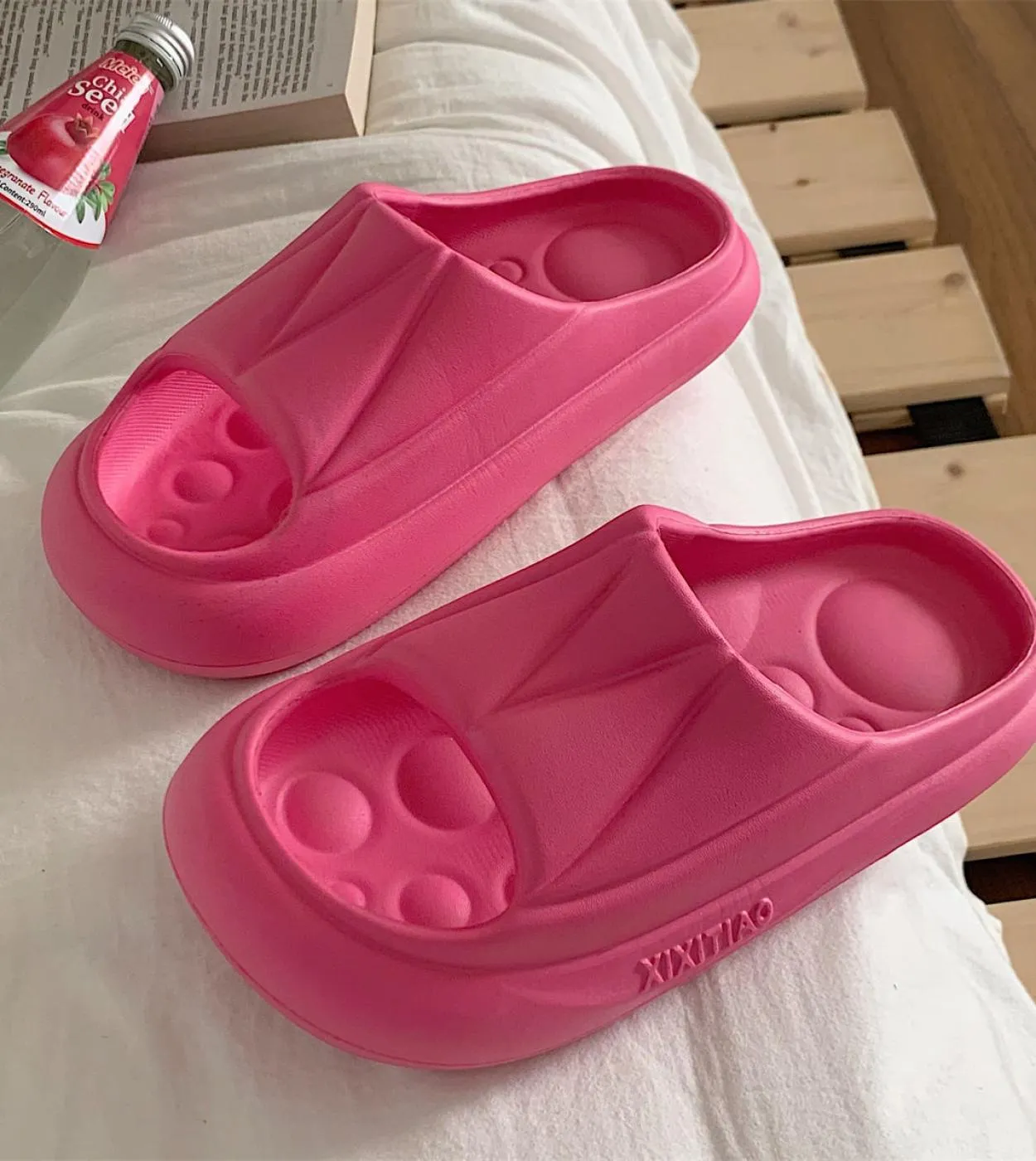 Pantofole da strada al coperto per donna Uomo Scarpe con plateau estive Suola morbida Coppie Scivoli da bagno per la casa Donna