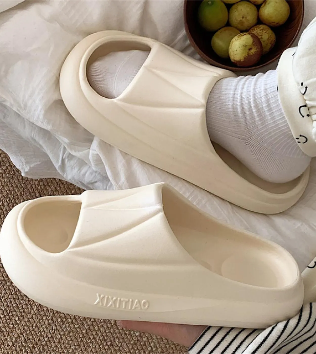 Pantofole da strada al coperto per donna Uomo Scarpe con plateau estive Suola morbida Coppie Scivoli da bagno per la casa Donna