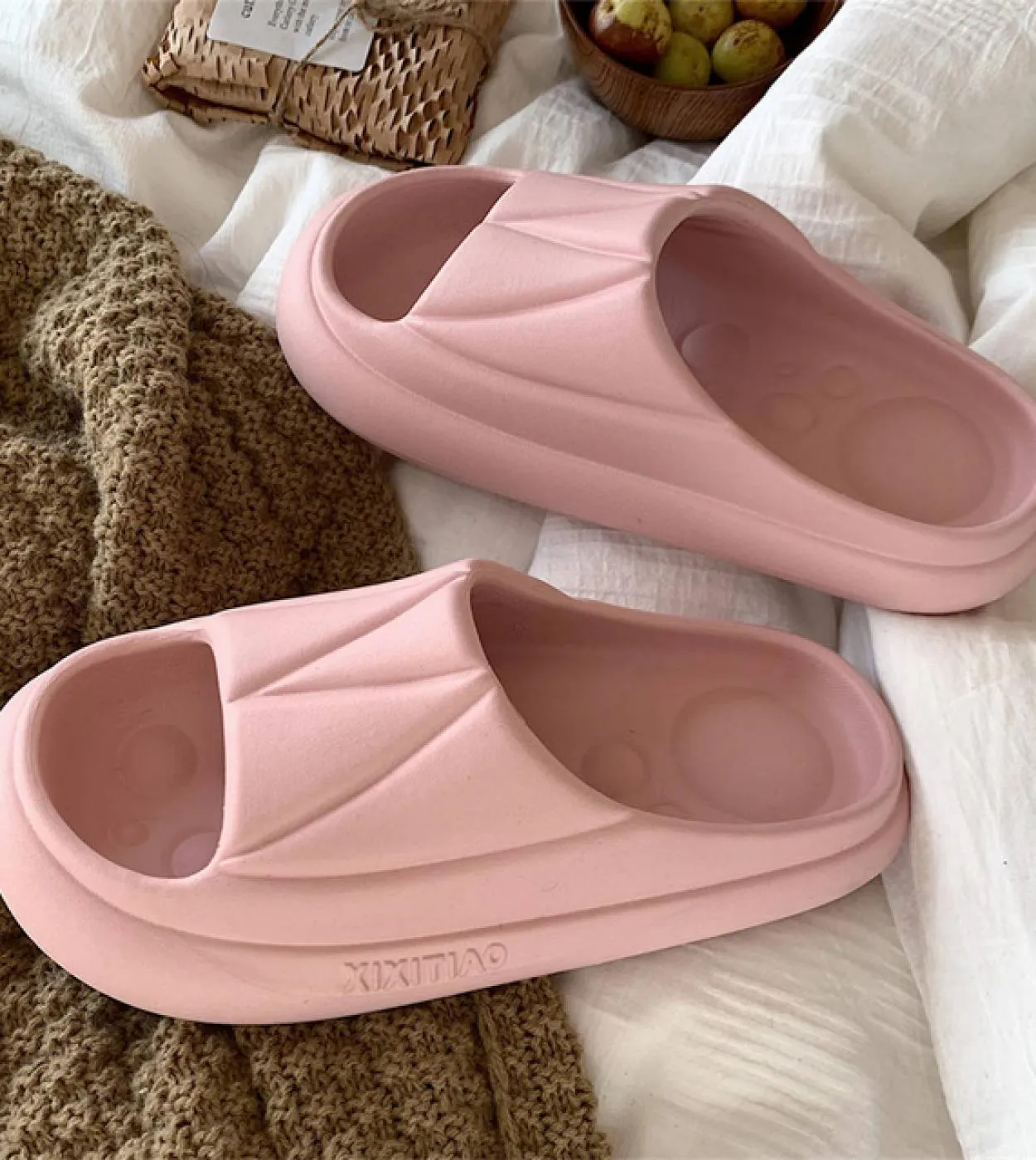 Pantofole da strada al coperto per donna Uomo Scarpe con plateau estive Suola morbida Coppie Scivoli da bagno per la casa Donna