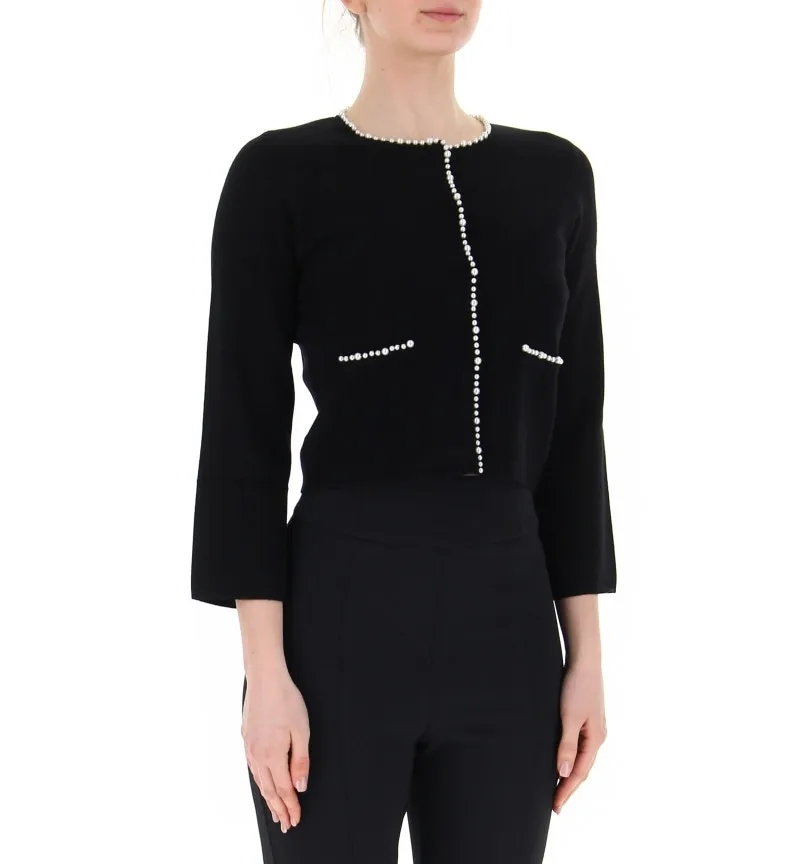 Pearl-embellished cardigan