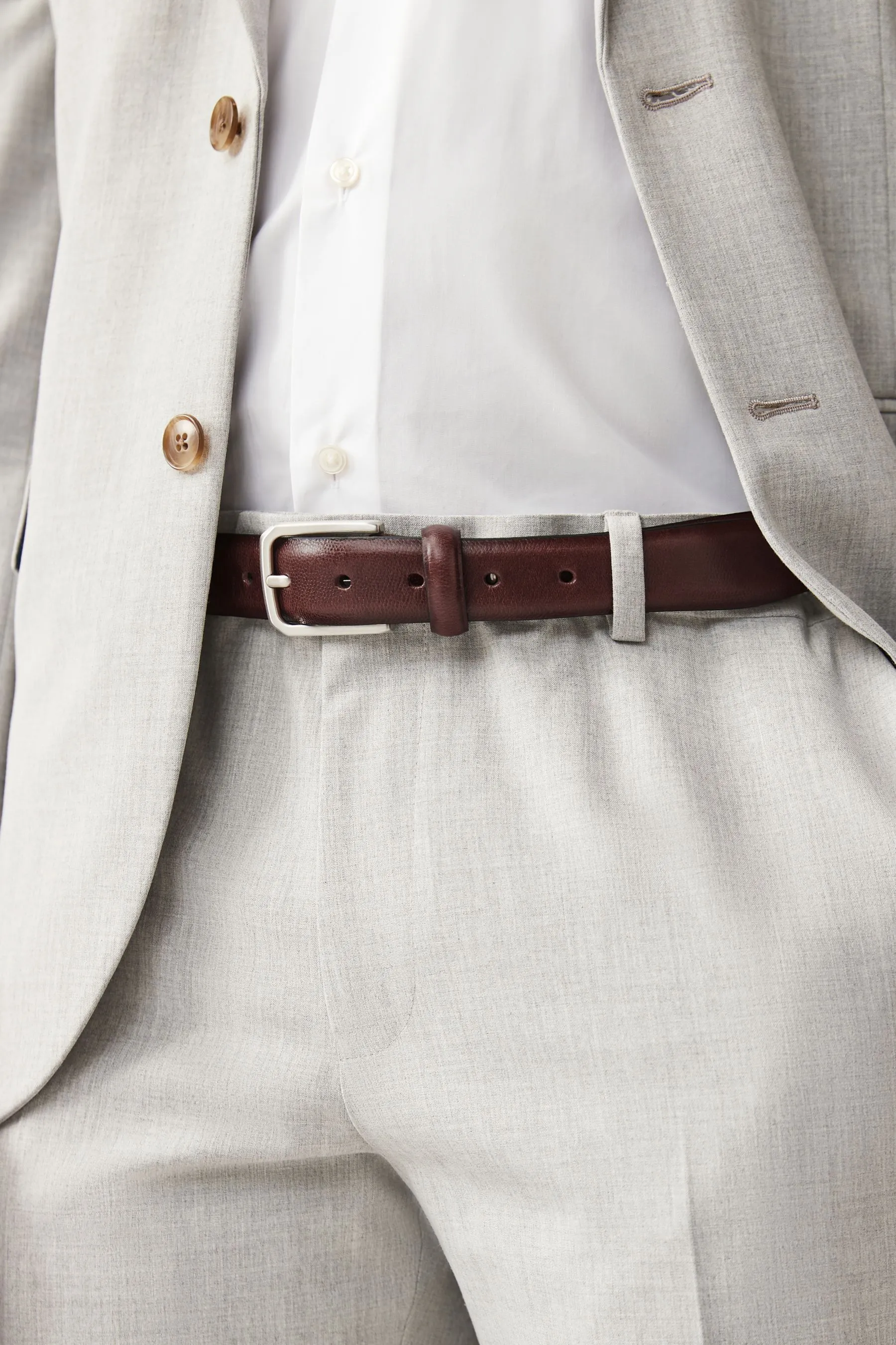 Pebble Texture Leather Belt    
