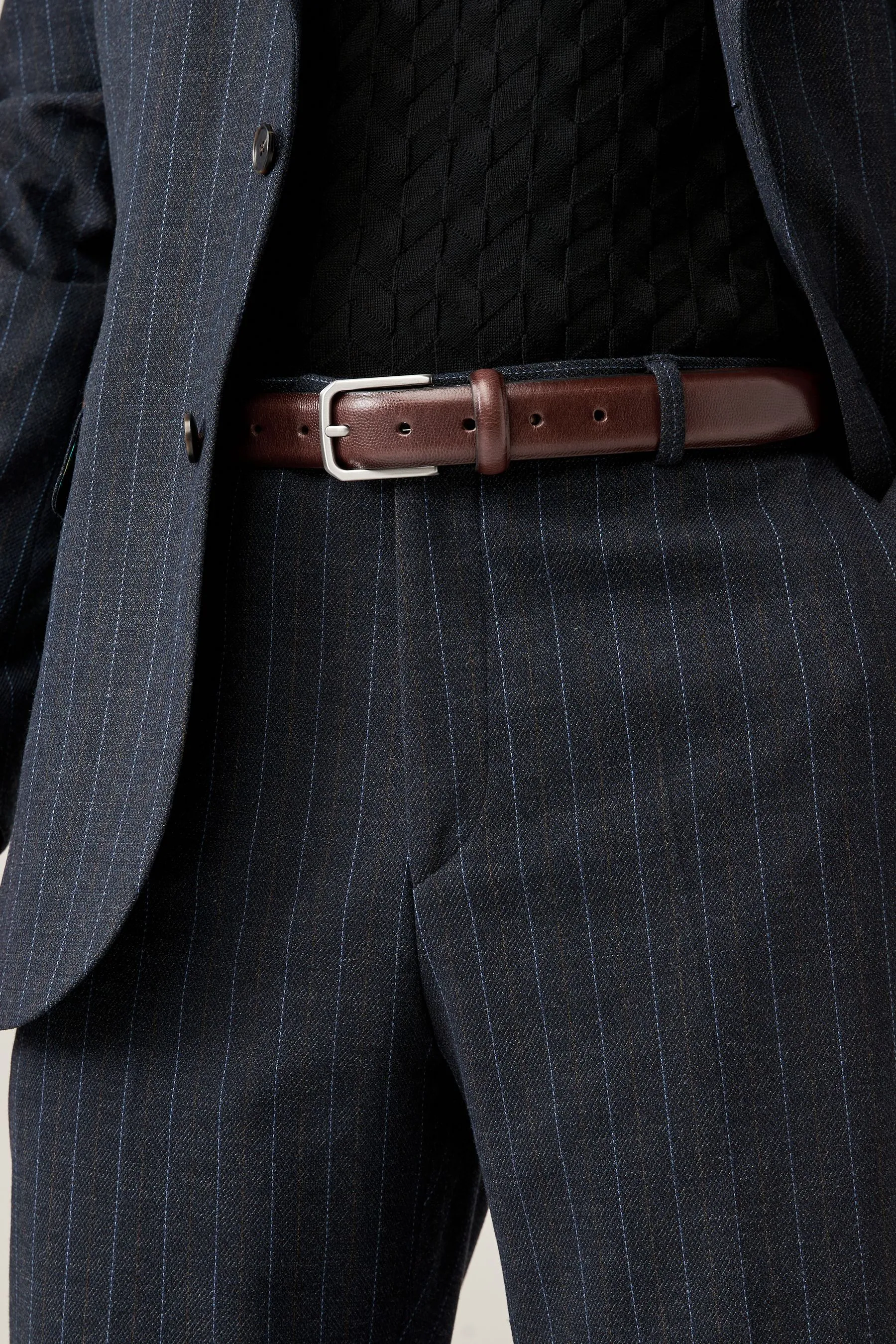 Pebble Texture Leather Belt    