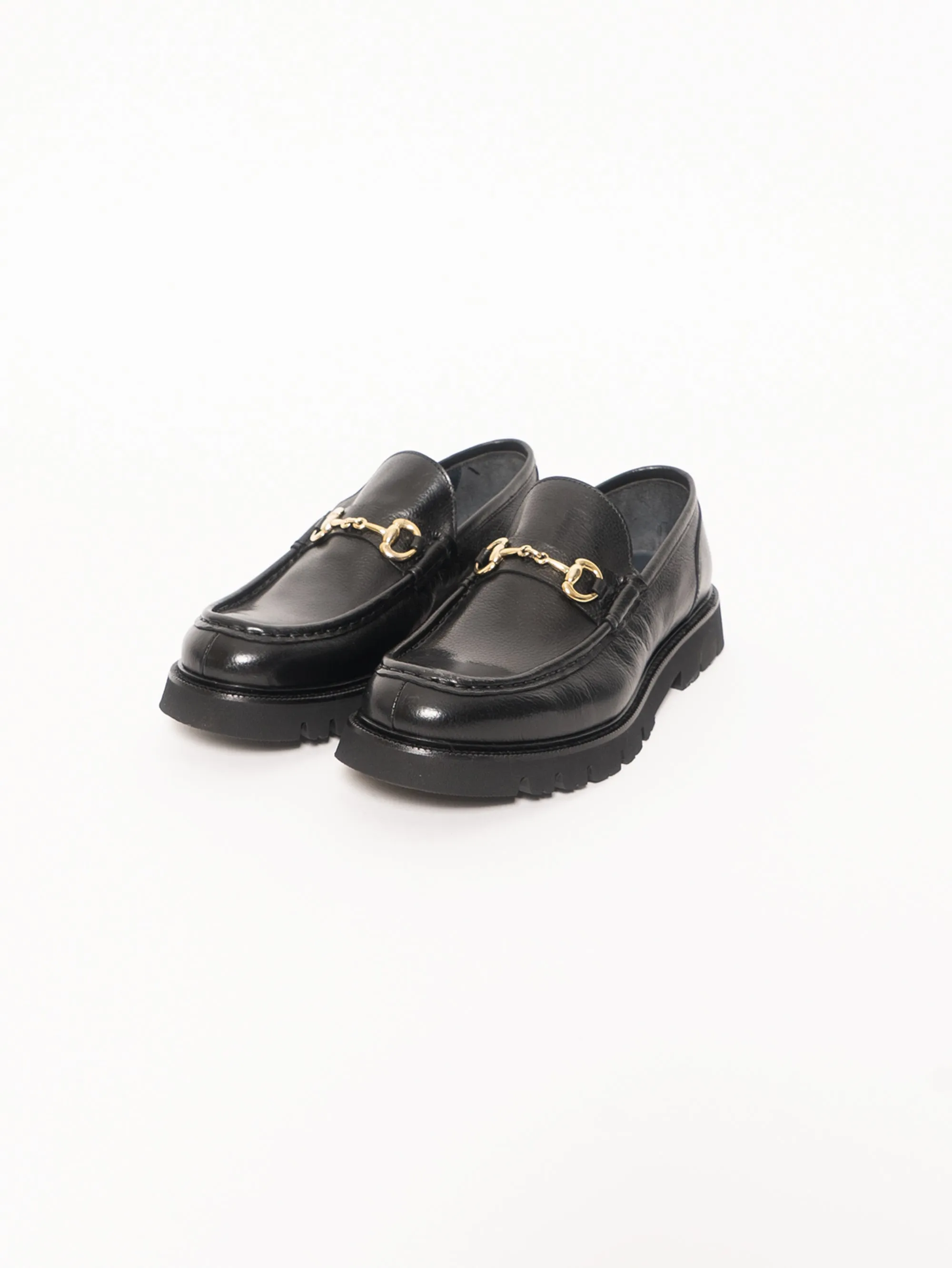 Pelle Martellata Nero Mocassino