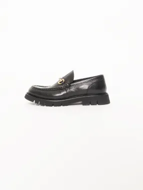Pelle Martellata Nero Mocassino