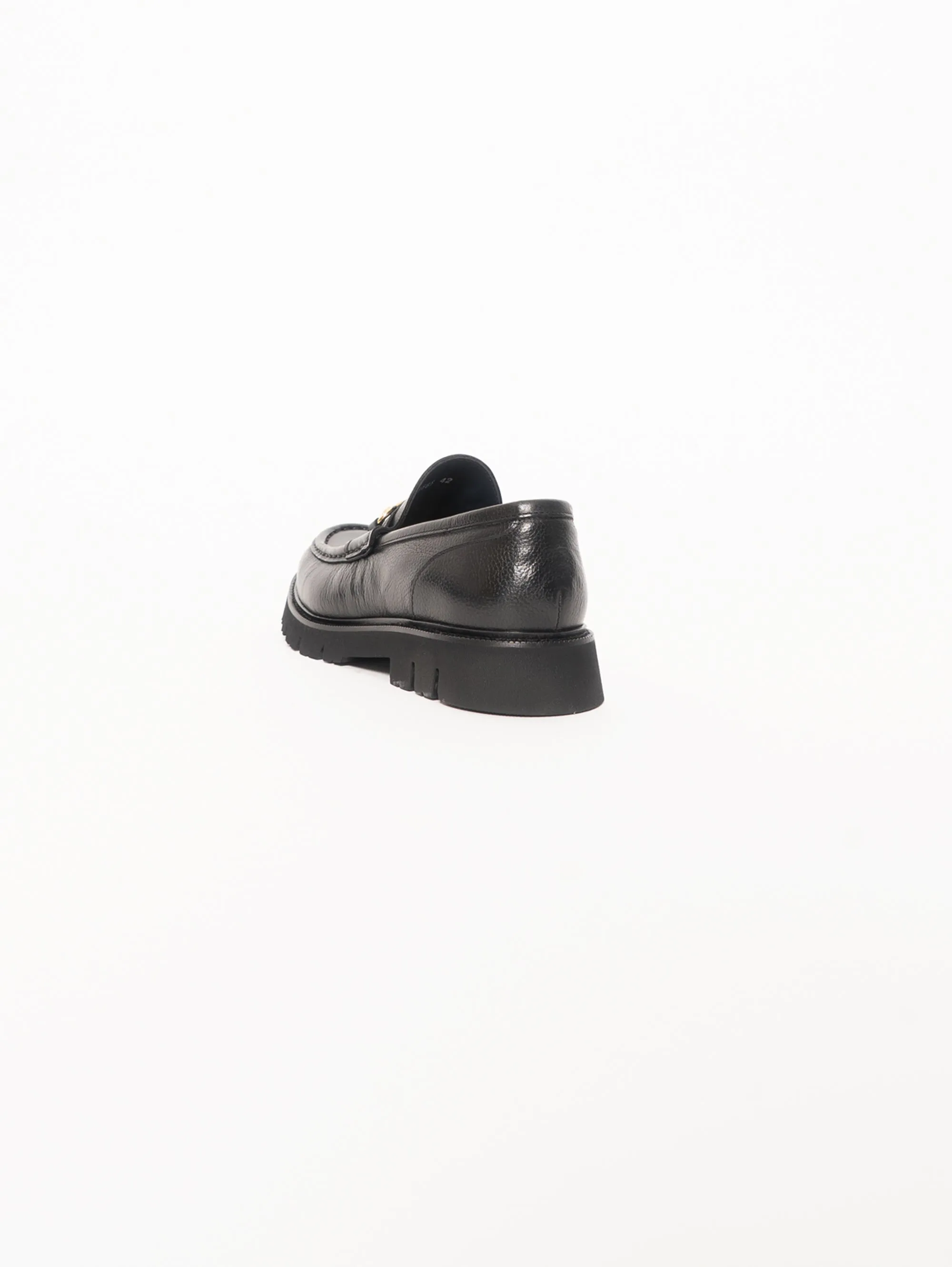 Pelle Martellata Nero Mocassino