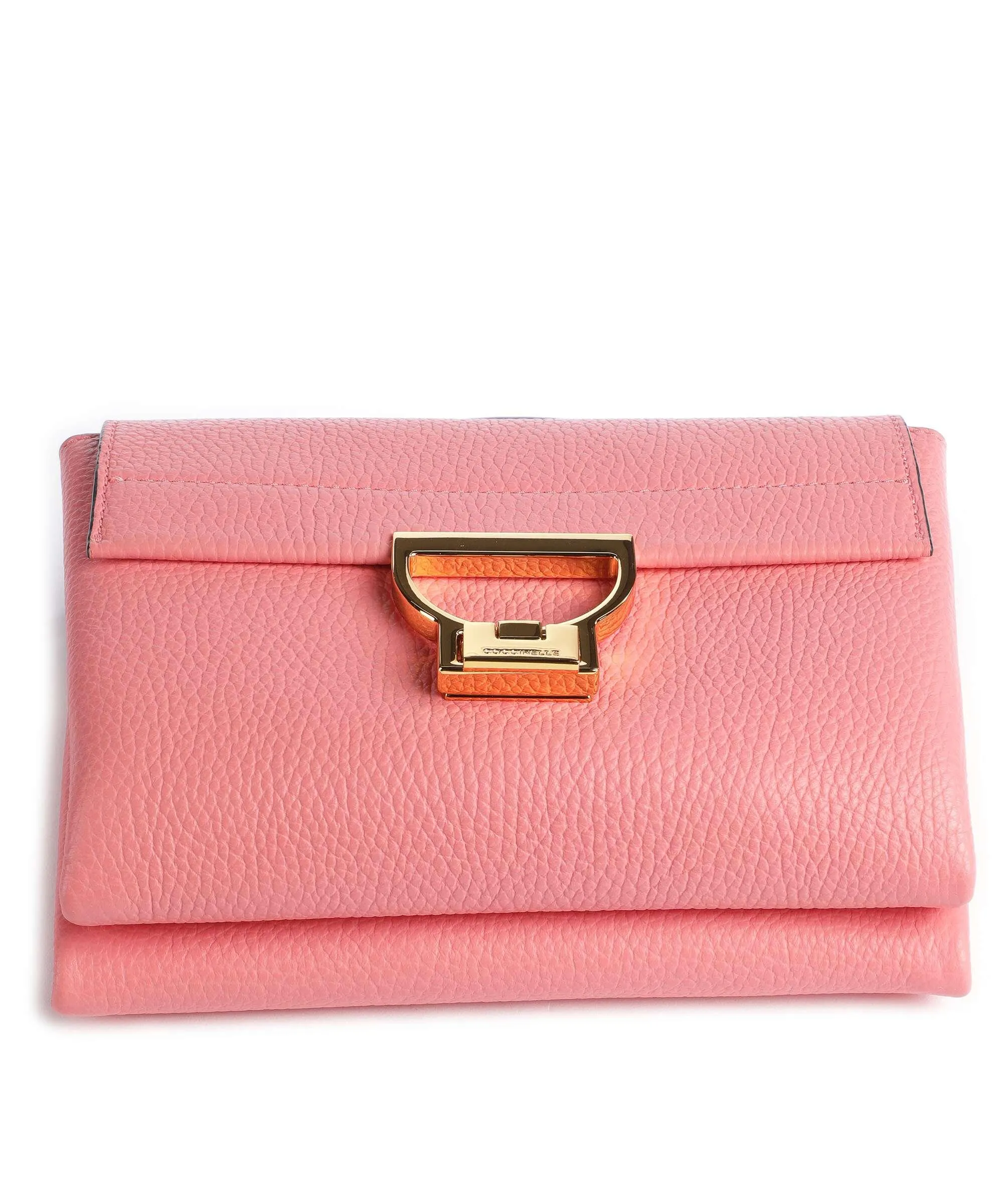 Pink Grain Leather Crossbody Bag