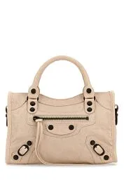 Pink Leather Mini Le City Handbag by Skin