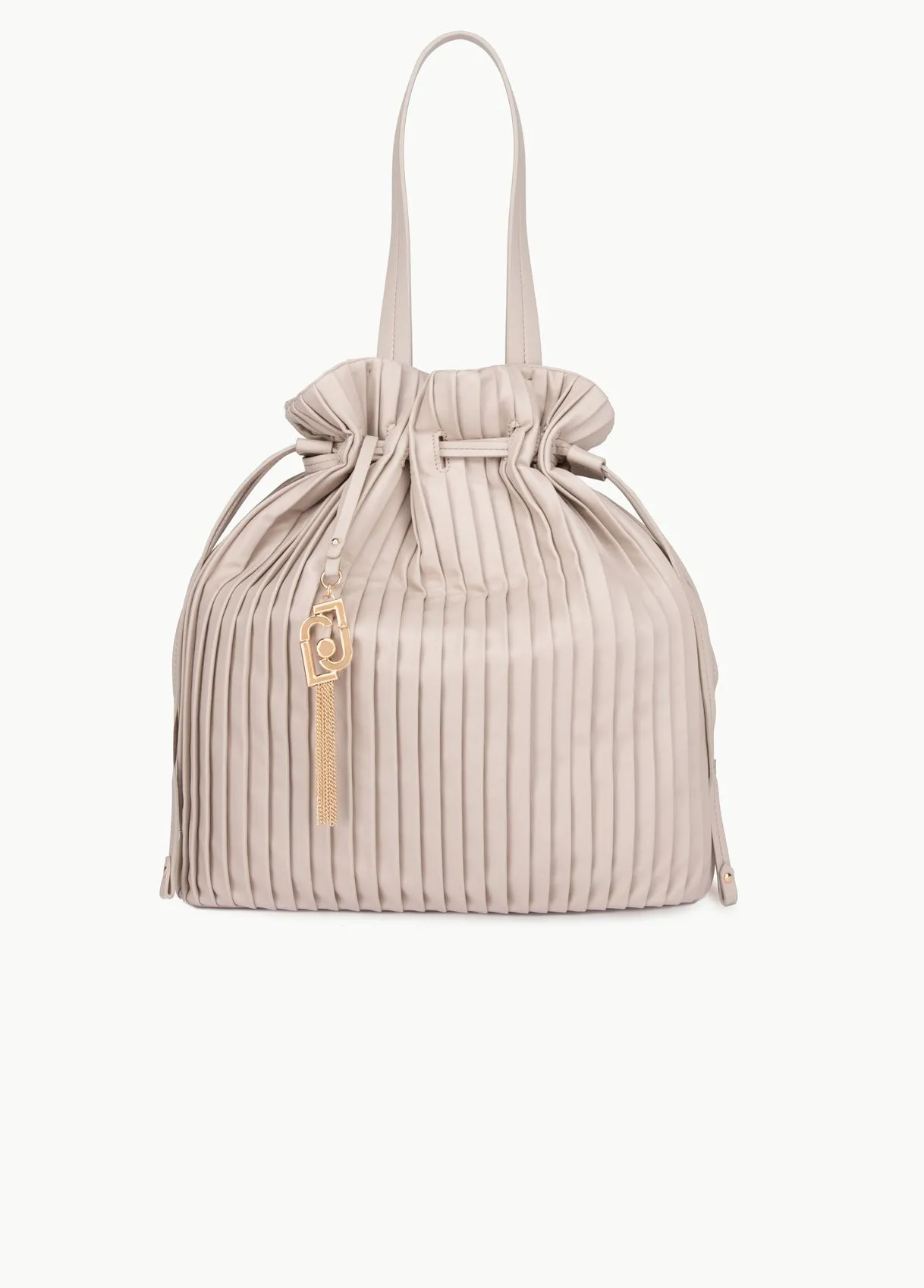 Pleated bucket bag