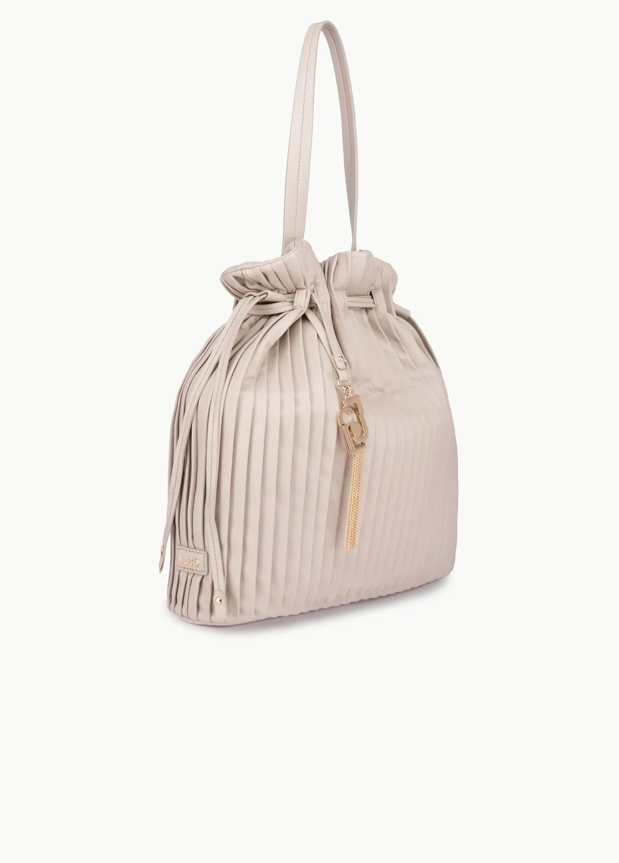 Pleated bucket bag
