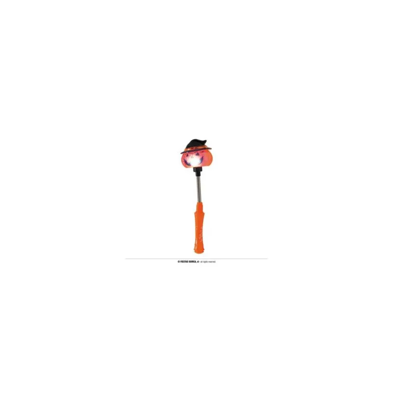 Portable Halloween Party Decorative Pumpkin Lantern with Spring, 24cm, Battery Included.