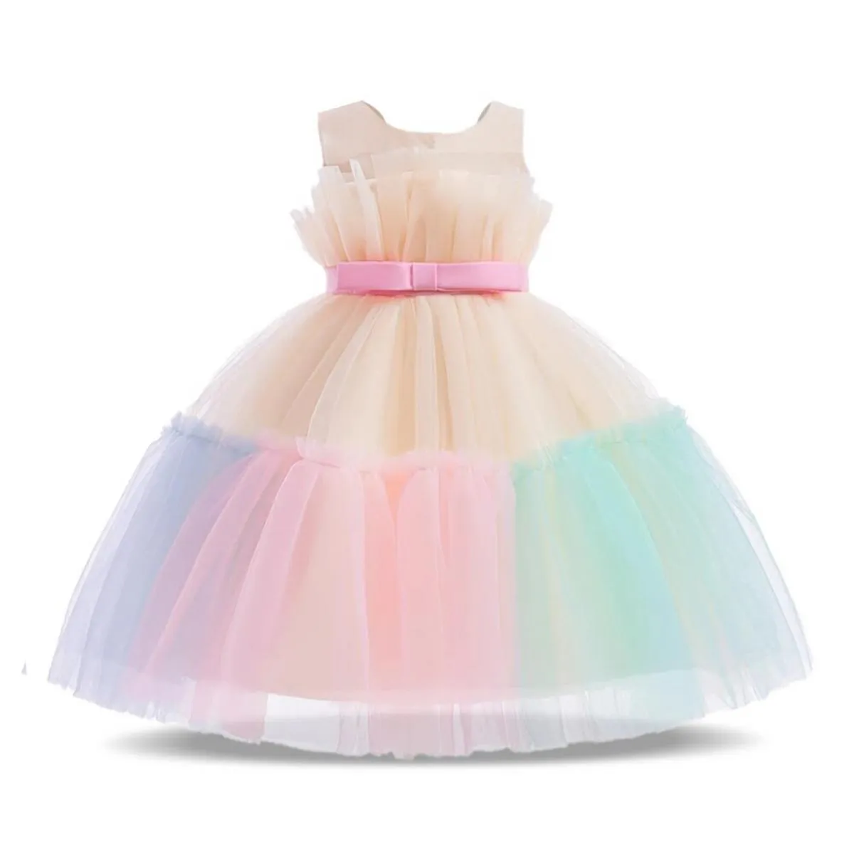 Princess dress for girl, kids party, Christmas tutu, fluffy flower, wedding dress for kids, formal, for advertising.