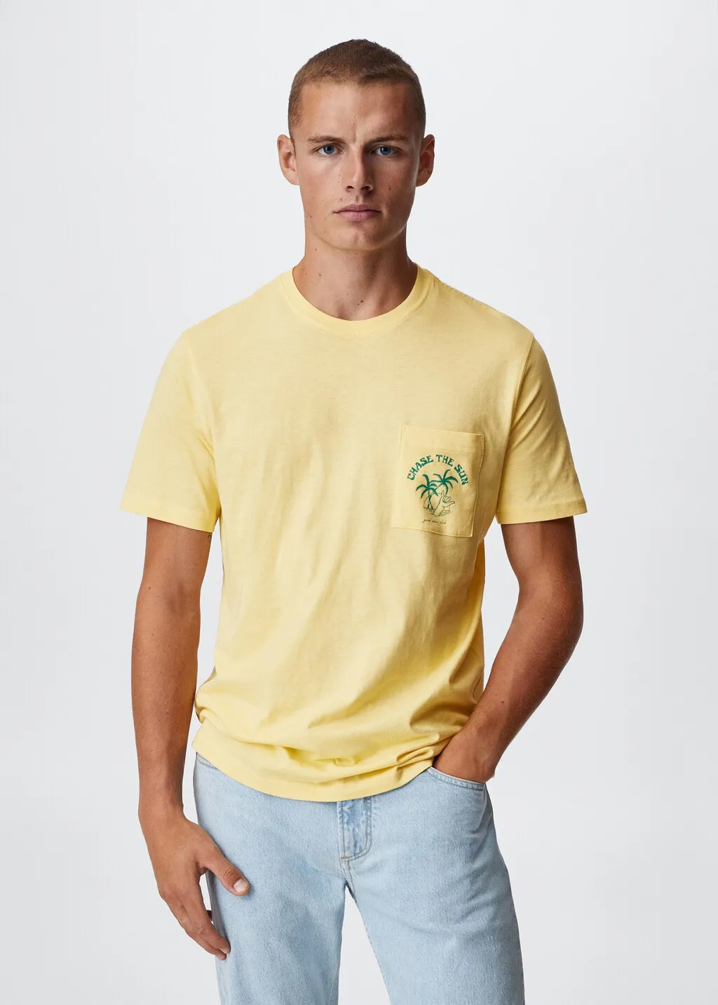 Printed Pocket Cotton T-shirt