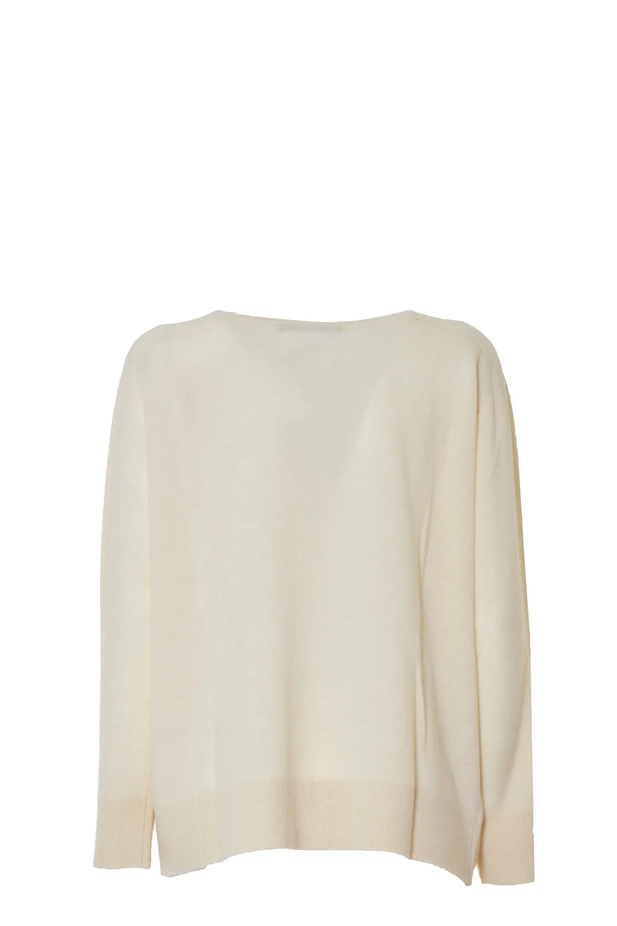 Pullover girocollo in lana e cashemire bianco latte Phisique du Role