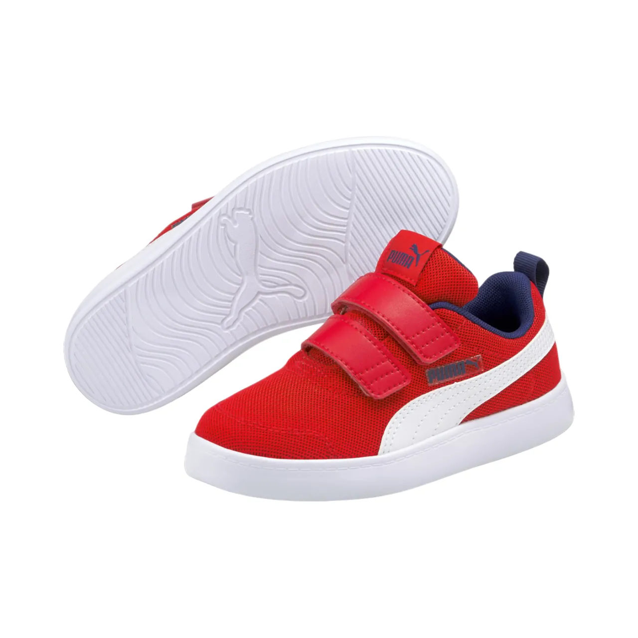 Puma kids sneakers Courtflex 371758 06 - red white, tear-resistant breathable mesh