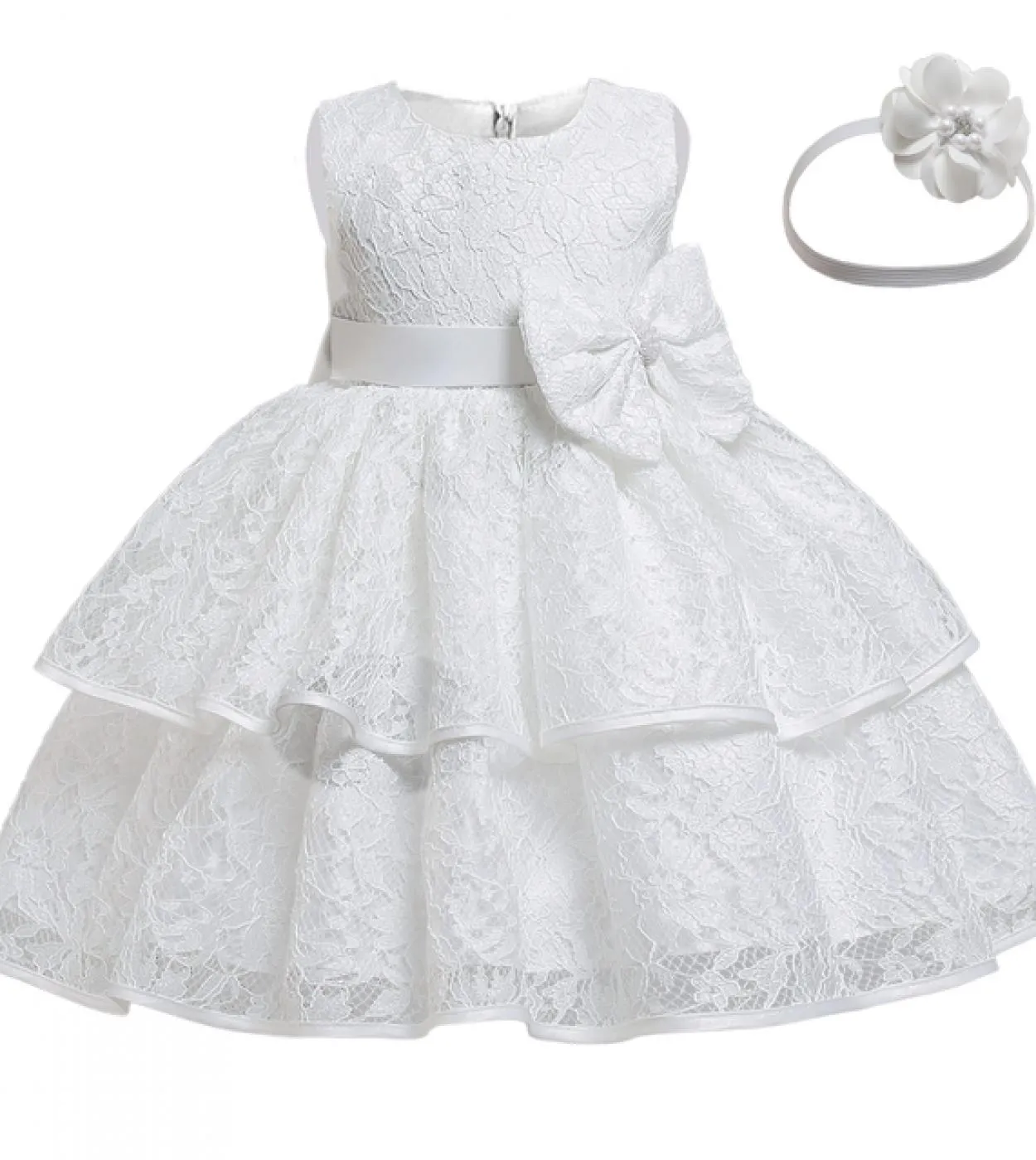 red baptism dress for baby girl baptism newborn girls lace flower bowknot pearl dresses 1st children's Christmas costume