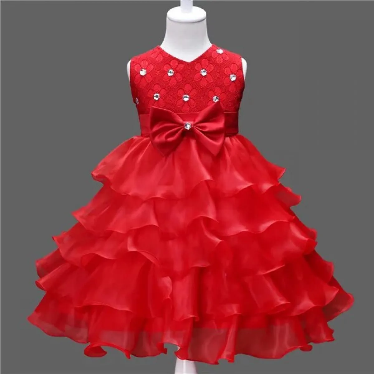 Red Christmas Dress for Girls Princess Costume for Kids Dress for Wedding Party Formal Evening Gowns.
