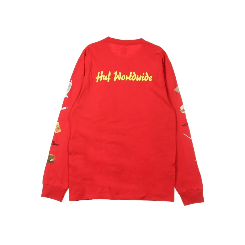 Red Long Sleeve Pulp Props T-Shirt