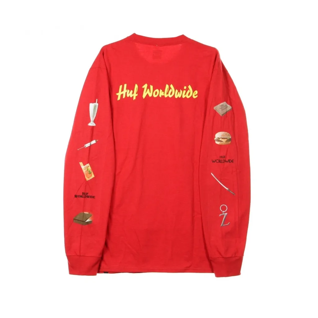 Red Long Sleeve Pulp Props T-Shirt