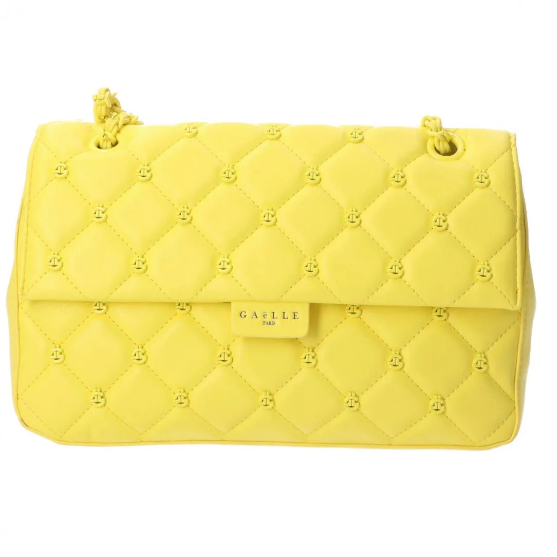 Regular eco-leather yellow shoulder strap