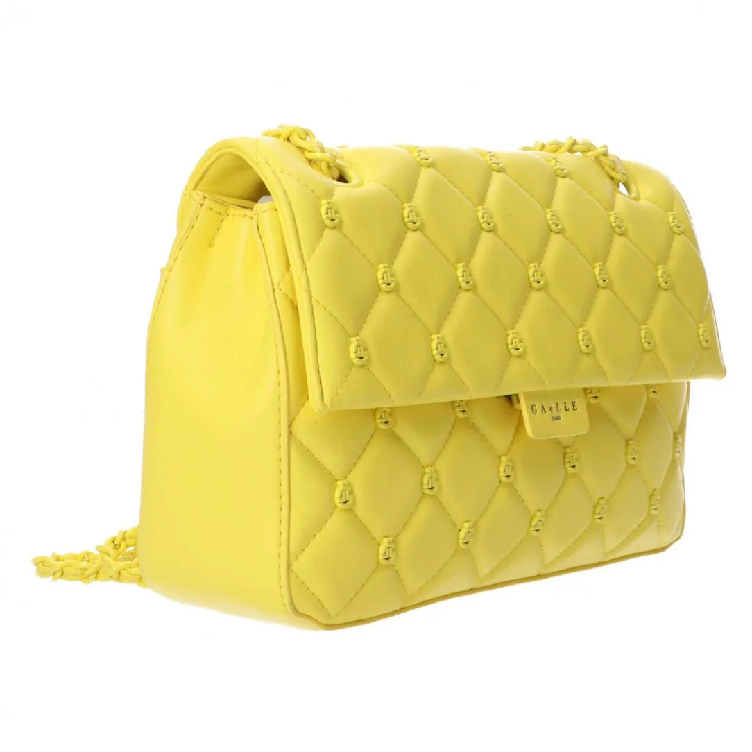 Regular eco-leather yellow shoulder strap