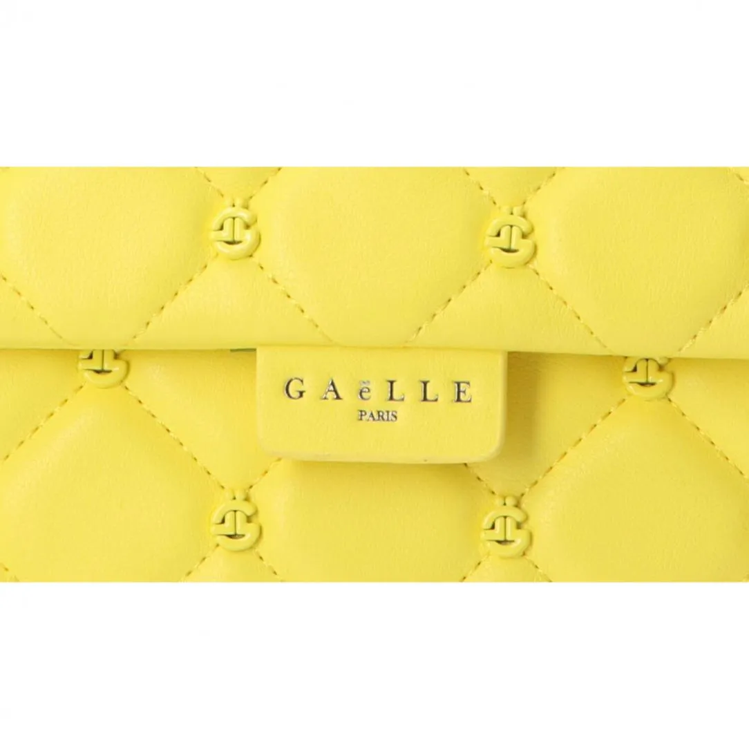 Regular eco-leather yellow shoulder strap