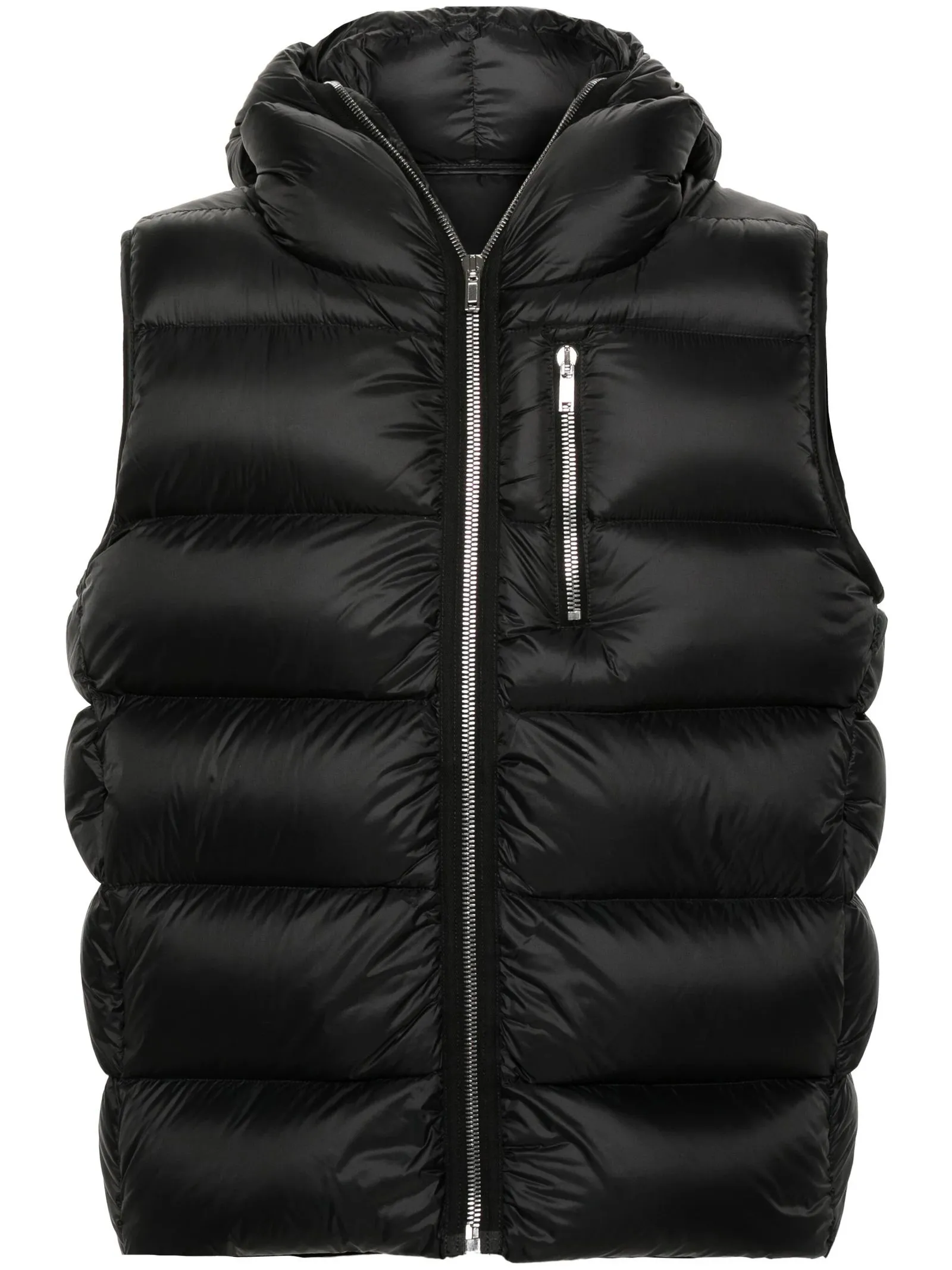 RICK OWENS Clothing, Sleeveless Padded Vest in Sealed Black