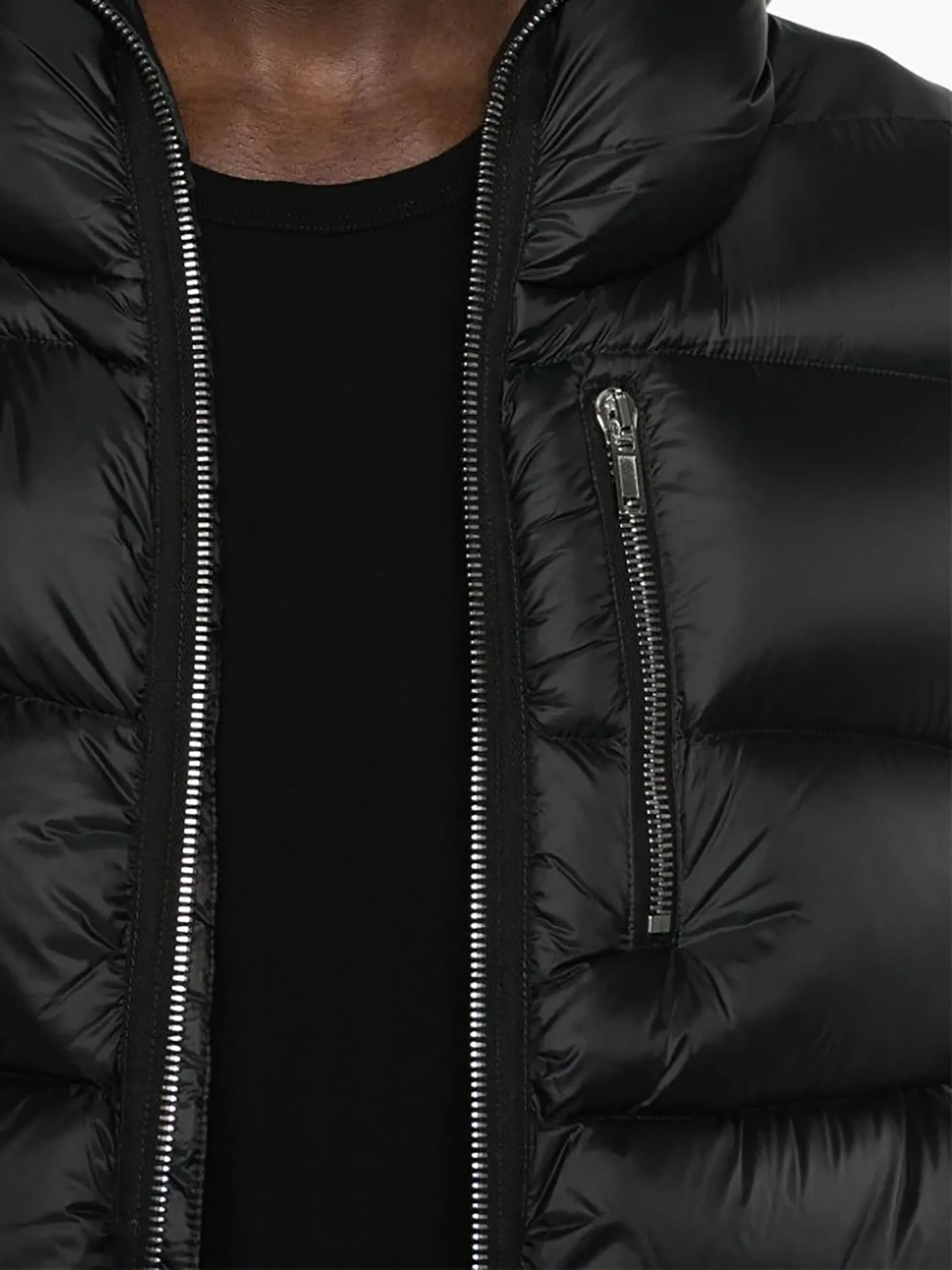 RICK OWENS Clothing, Sleeveless Padded Vest in Sealed Black