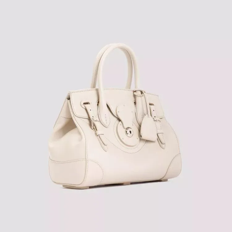 Ricky Cream Calf Leather Handbag by Polo Ralph Lauren in Neutrals