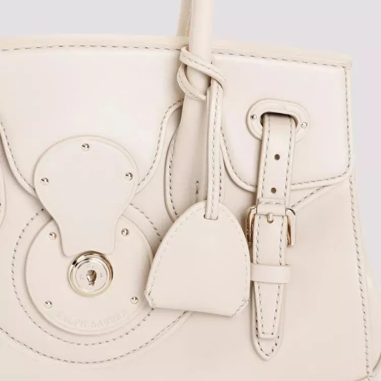 Ricky Cream Calf Leather Handbag by Polo Ralph Lauren in Neutrals