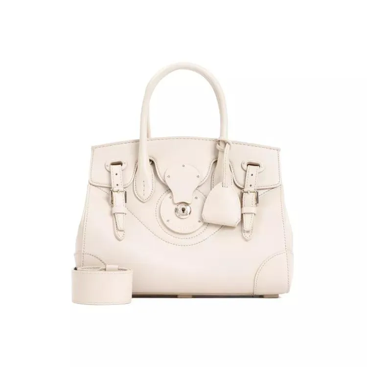 Ricky Cream Calf Leather Handbag by Polo Ralph Lauren in Neutrals