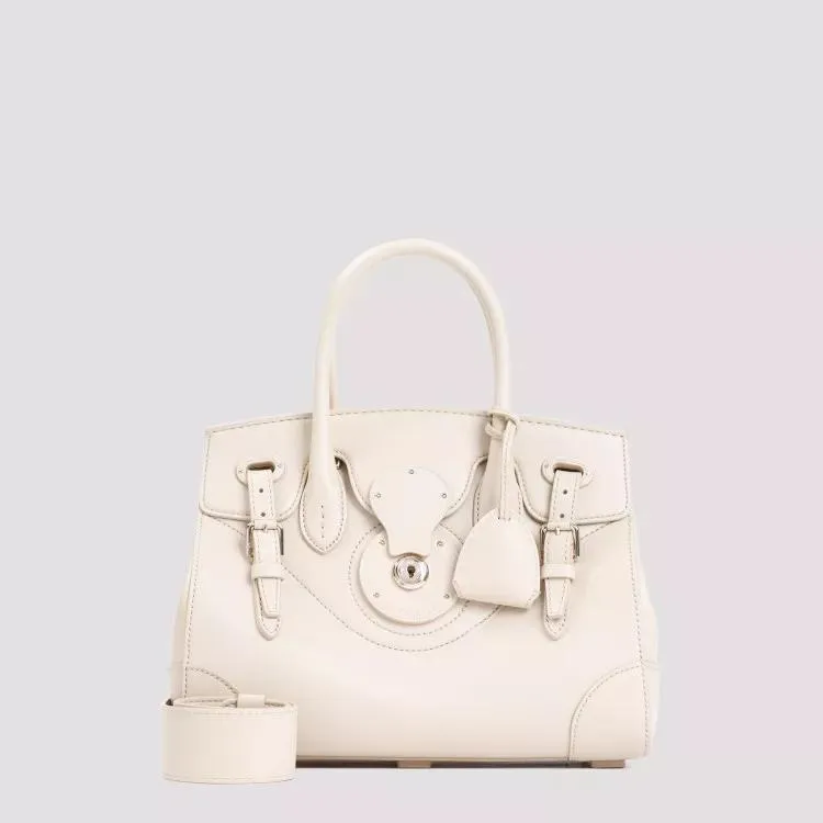 Ricky Cream Calf Leather Handbag by Polo Ralph Lauren in Neutrals