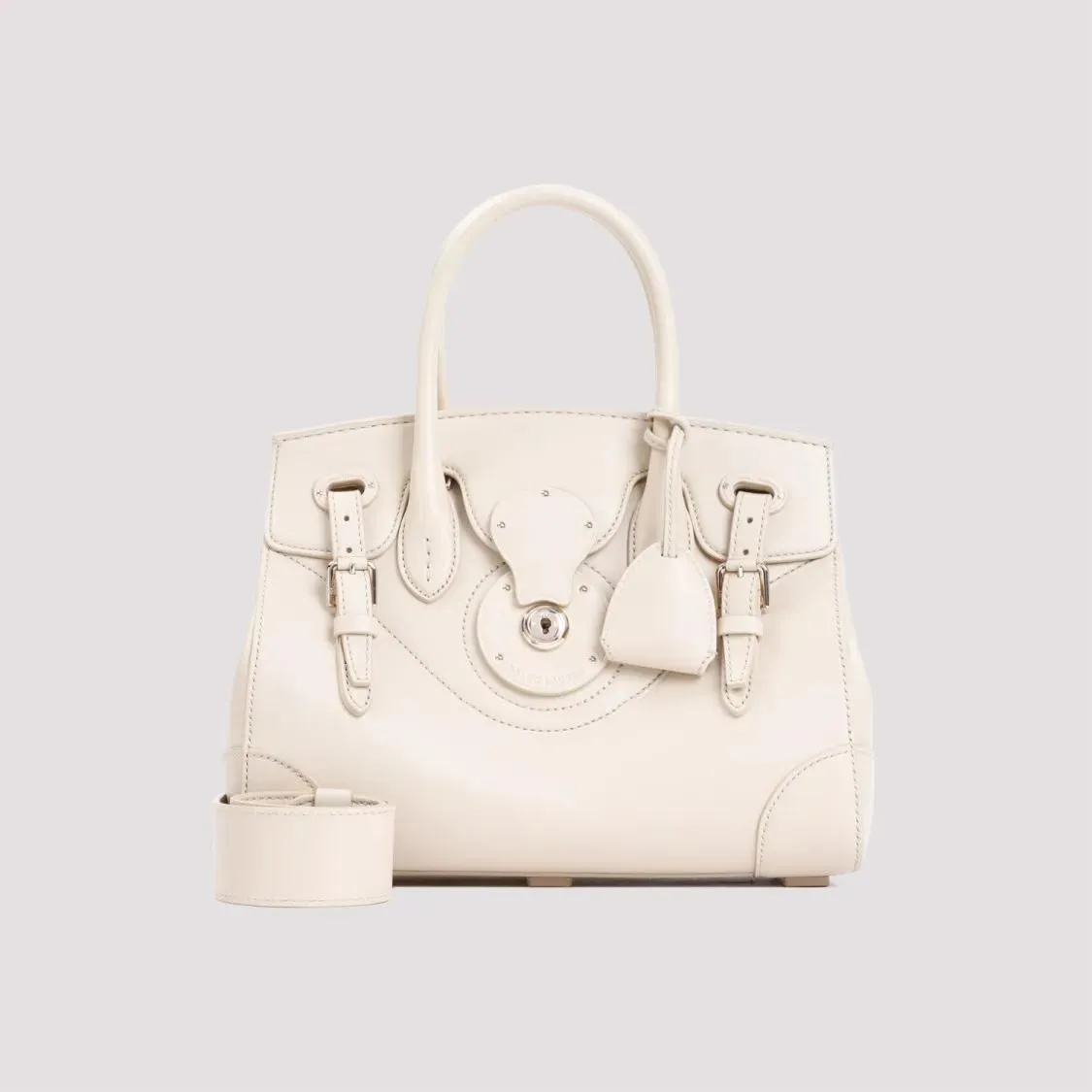 Ricky Cream Calf Leather Handbag by Polo Ralph Lauren in Neutrals