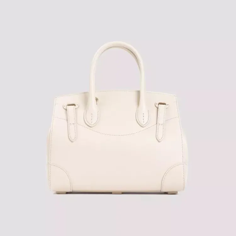 Ricky Cream Calf Leather Handbag by Polo Ralph Lauren in Neutrals