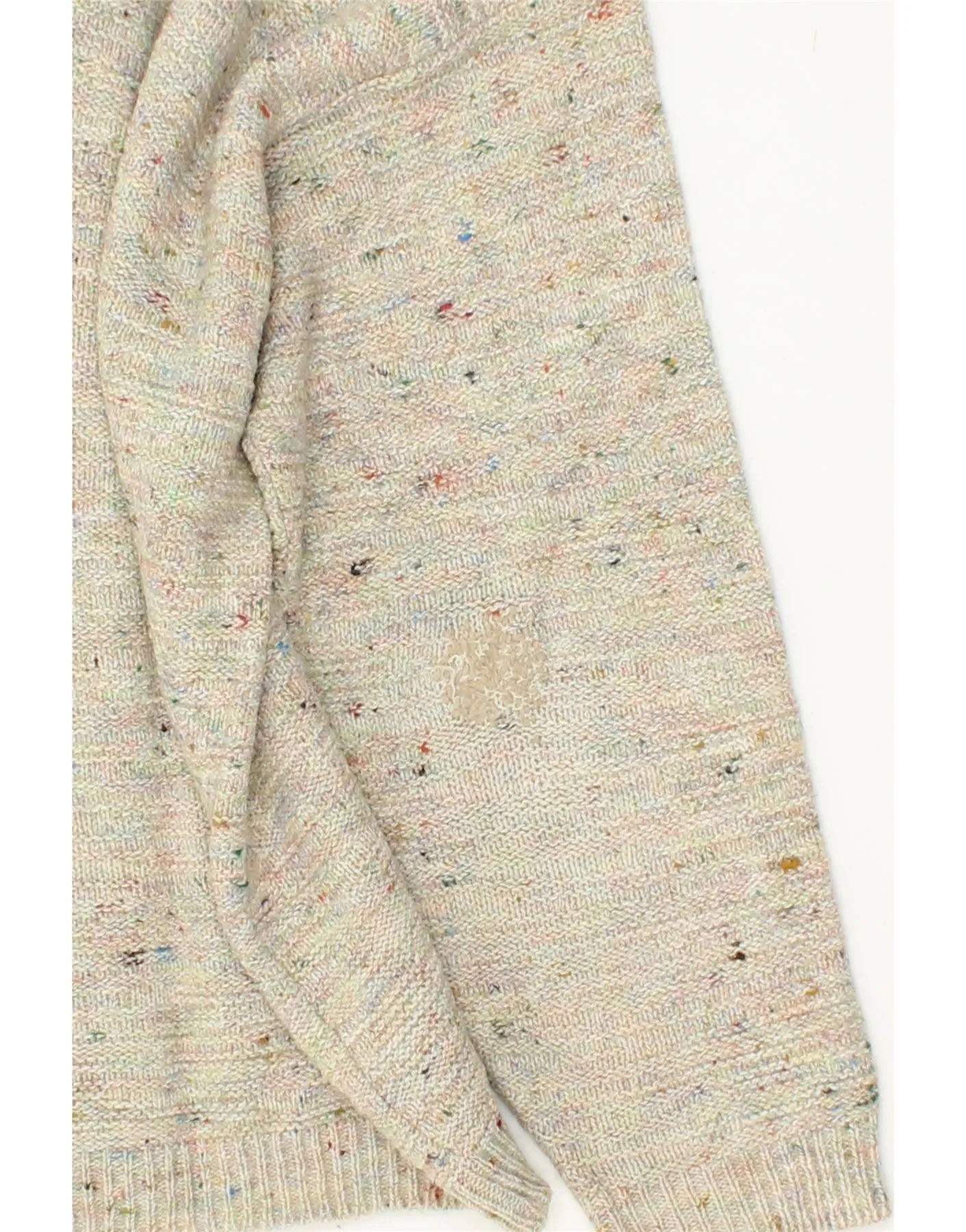 RODES Mens Crew Neck Jumper Sweater XL Beige Flecked Polyacrylic