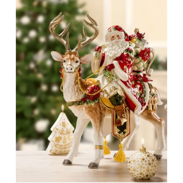 Santa Claus With Reindeer Fitz and Floyd Lamart
