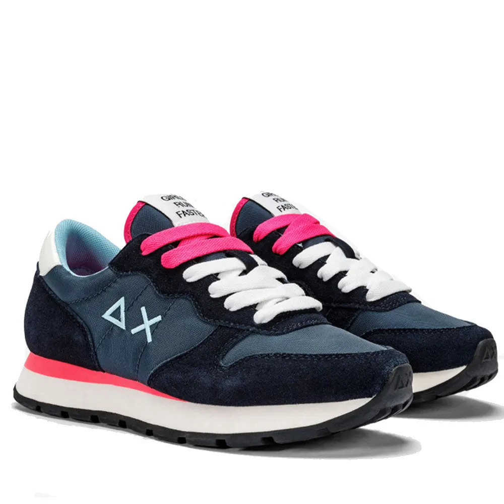 Sun68 Women's Shoes Ally Solid Nylon Navy Blue Sneakers - Z34201