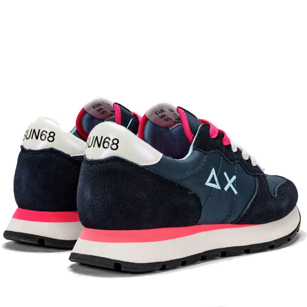 Sun68 Women's Shoes Ally Solid Nylon Navy Blue Sneakers - Z34201