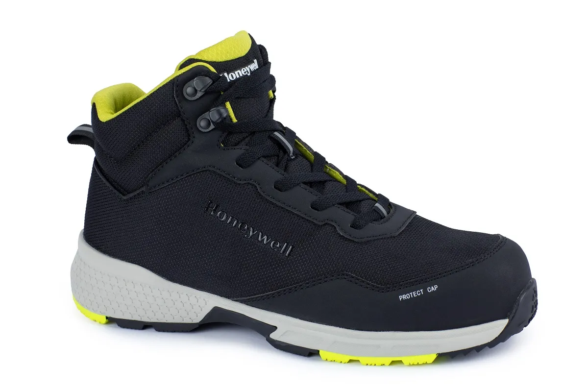 Scarponcini antinfortunistici S1P Honeywell Safety da  Unisex tg. 49, col. Nero, Bianco, Giallo , con puntale di