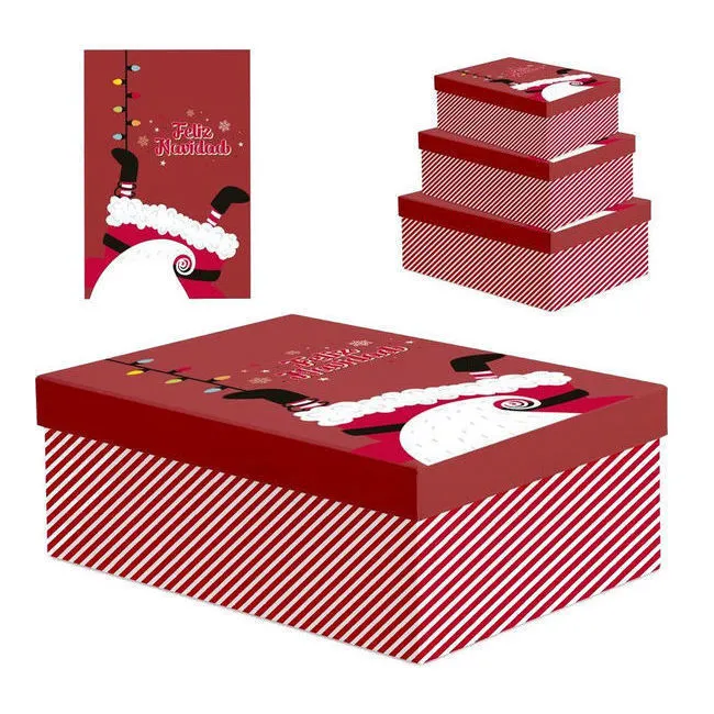 Red Santa Claus Box - 3 Pieces