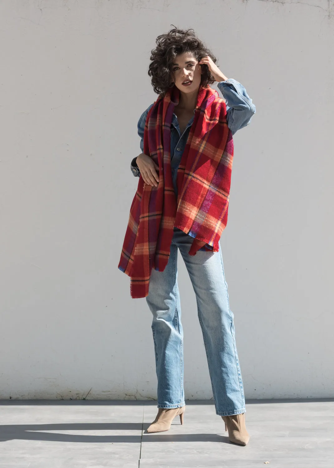 Scottish plaid scarf.