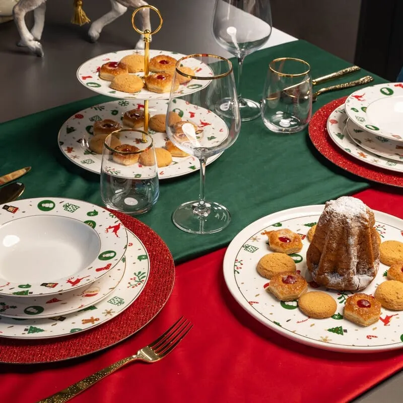 Christmas Dinnerware and Coffee Service Set 50 Pieces Villa Altachiara