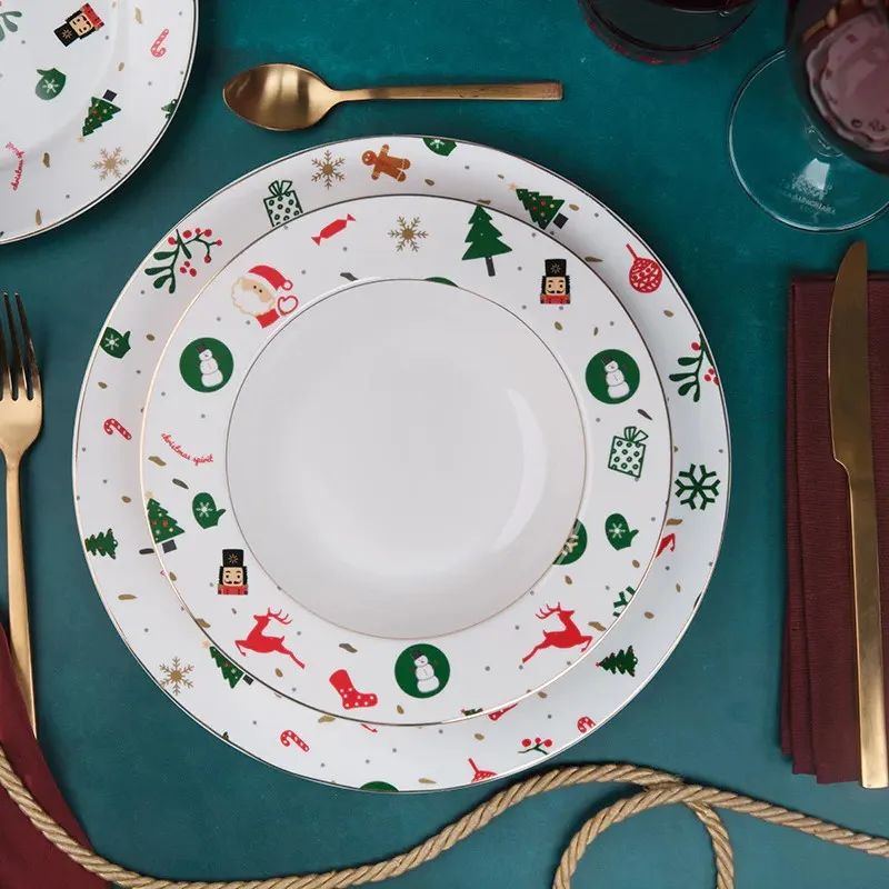 Christmas Dinnerware and Coffee Service Set 50 Pieces Villa Altachiara